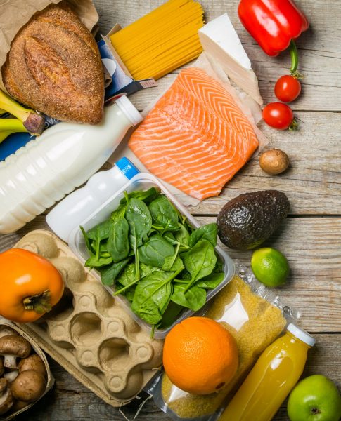 grocery items on table