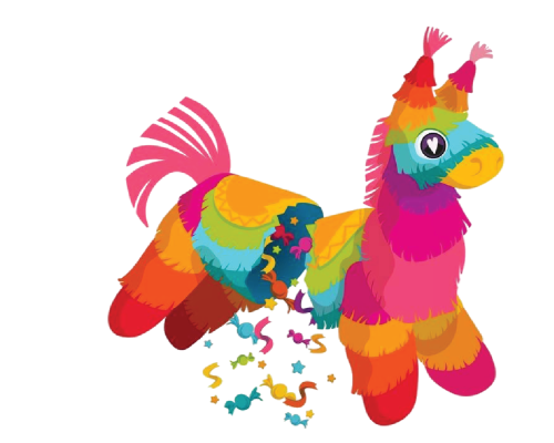 Pinata Rainbow Broken W Candy Falling Pinata Rainbow Broken W Candy Falling