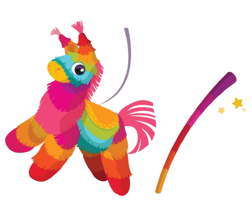 Pinata Rainbow Getting Hit, Swinging Pinata Rainbow Getting Hit, Swinging